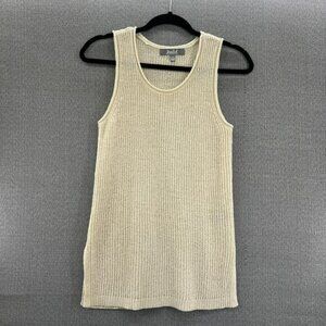 Marled‎ Anthropologie Knit Tan Summer Tank Top Sleeveless Stretch Top Size Small
